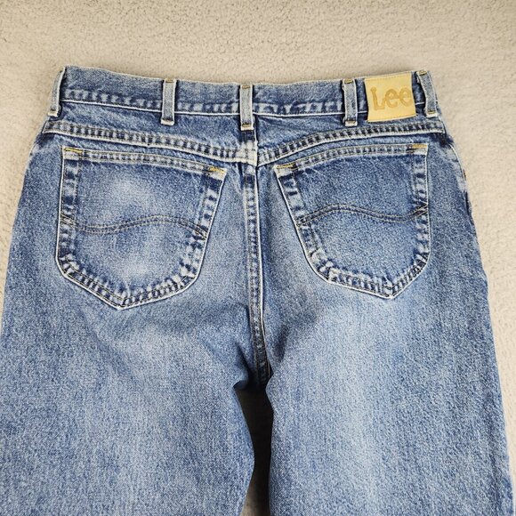Vintage Lee Jeans Men's 32x30 Straight Leg Wallet Fade Classic Blue Denim Pants - Picture 9 of 9